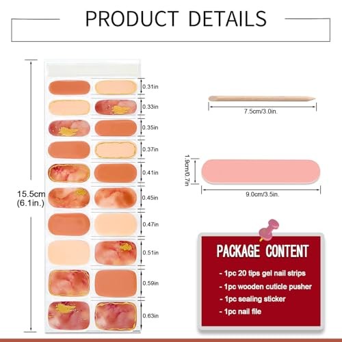 2 Sheets Brown & Nude Marble Semi Cured Gel Nail KIT4-2*Brown & Nude Marble