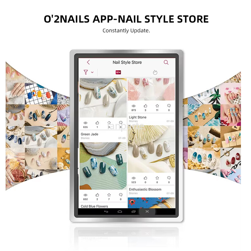 O’2NAILS Touch Screen Nail Printer Desktop Nail Art Printer Machine APP Pattern！