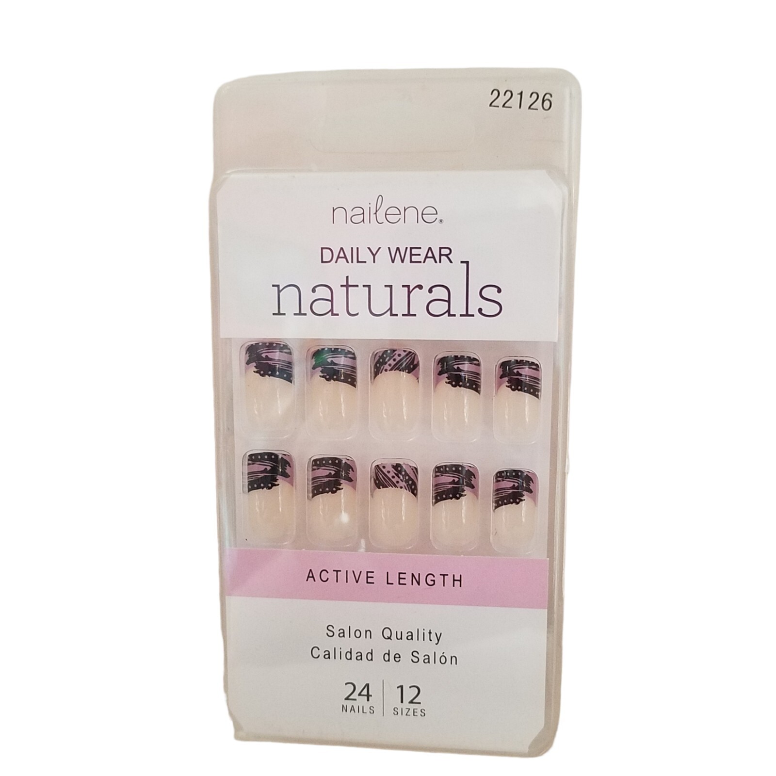 Nailene DAILY WEAR NATURALS Active Length Salon Quality 24 Nails 22126 NO GLUE