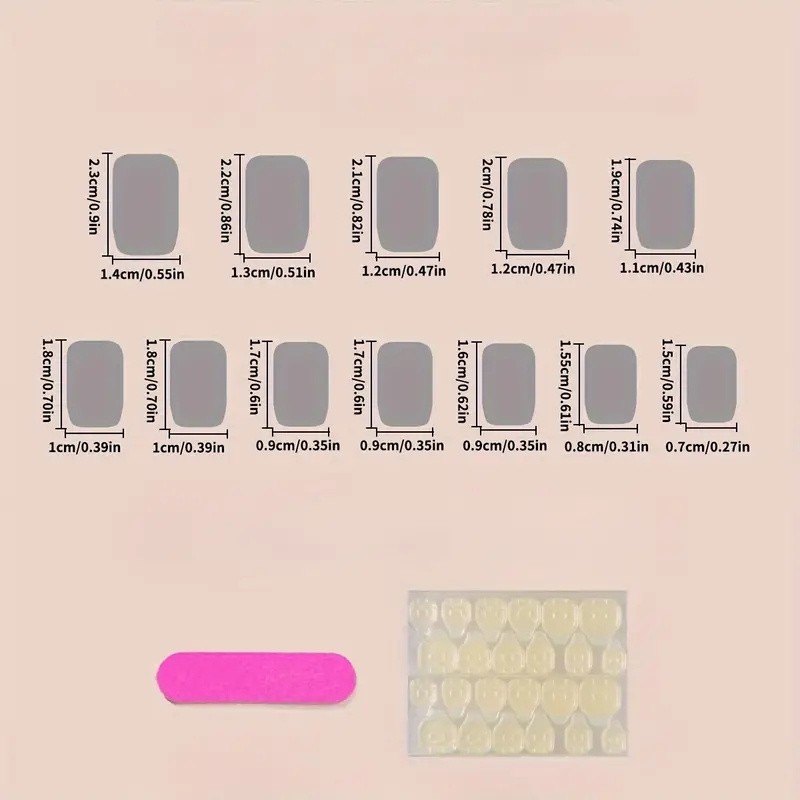 96PCS Christmas Candy Cane Press On Nails Swirl French Tip Festive Fake Nails