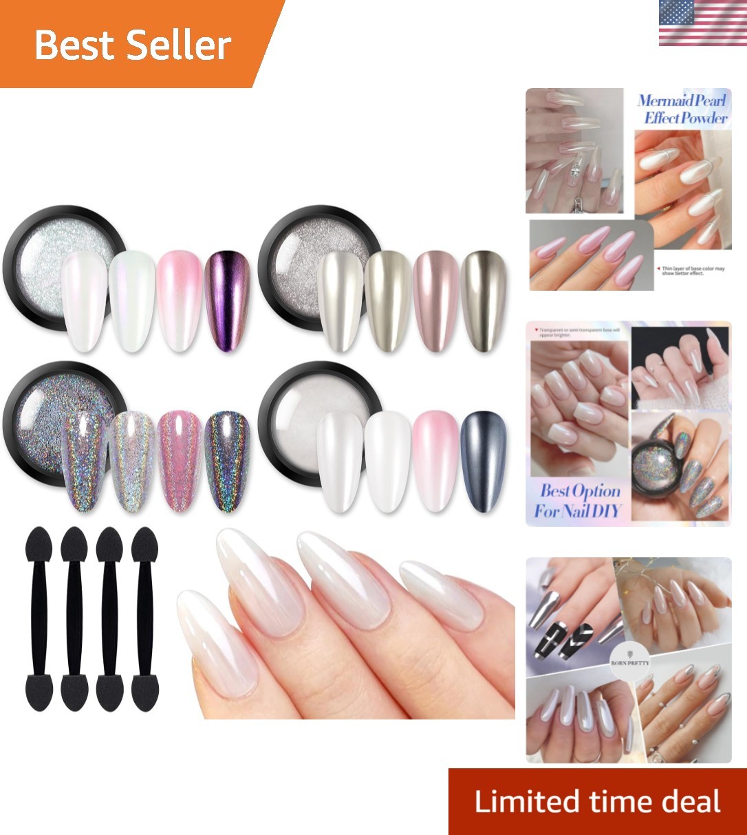 Gorgeous Chrome Nail Powder Kit – Mirror Effects & Easy Application, 4 Count