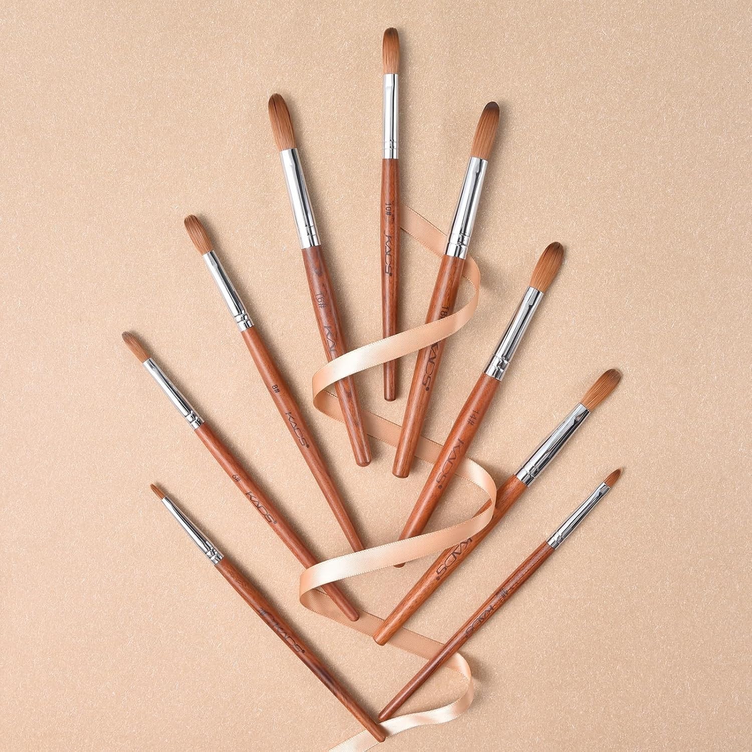 Red Wooden Nail Art Brush with Kolinsky Sable Hair for Precision Nail Designs