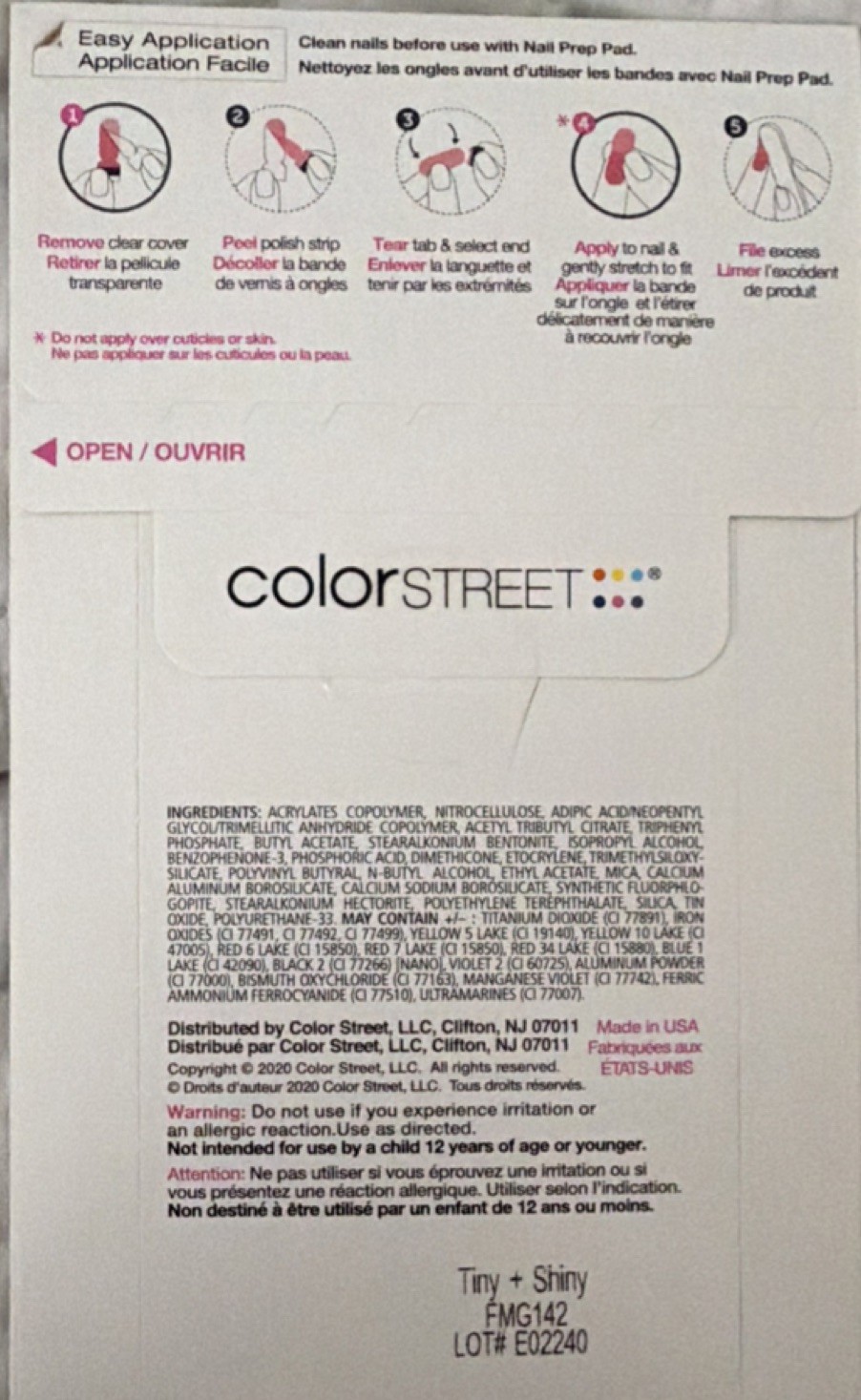 Color Street TINY + SHINY Petite Nail Polish Strips Glitter & Sparkle (RETIRED)