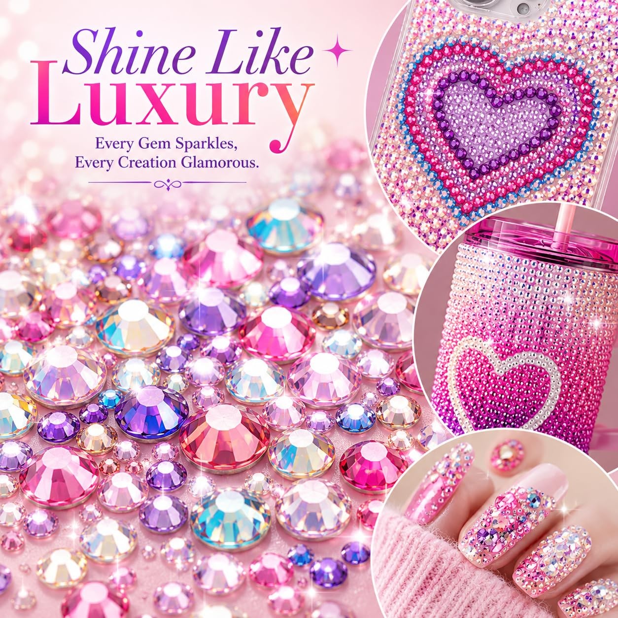 40000Pcs 40 Colors Jelly Resin Kit, Bedazzling Kit, Bedazzler Kit with Rhines…