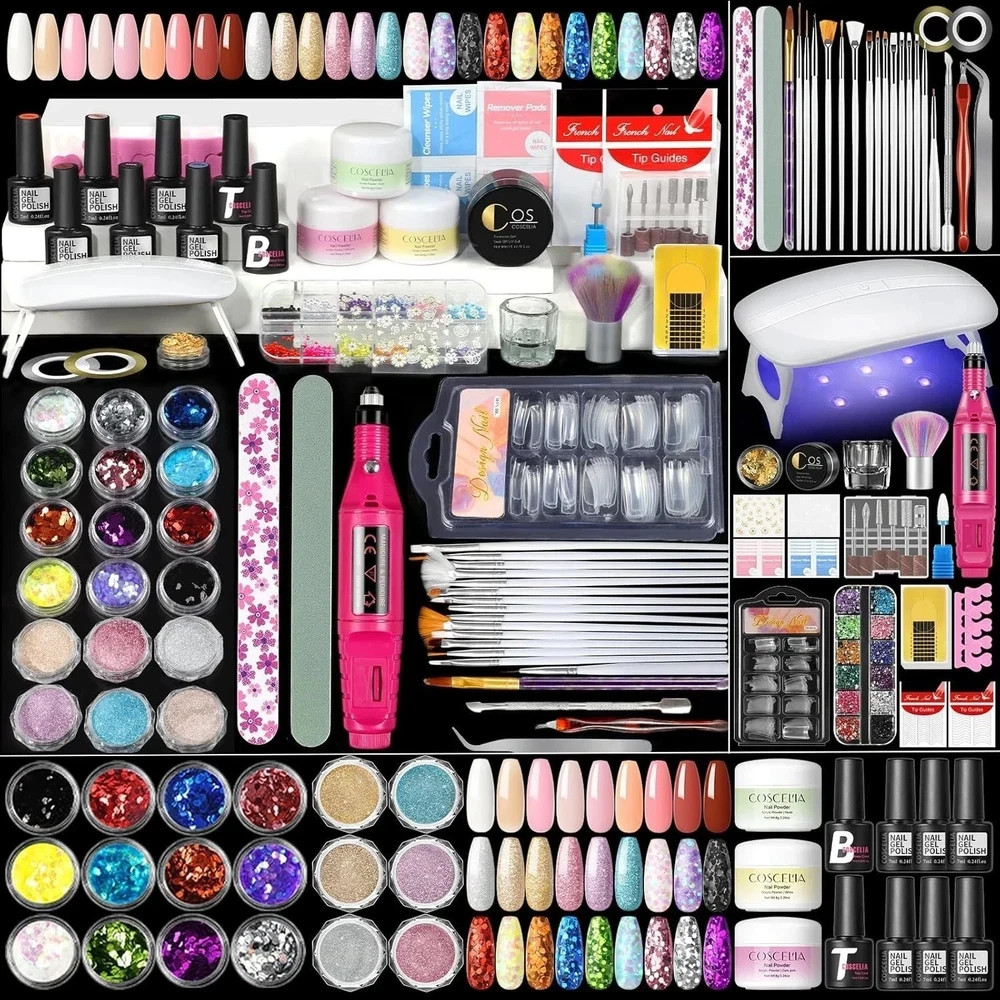 Acrylic Nail Kit for Beginners with Everything 6Pc Professional Acrylics Powder