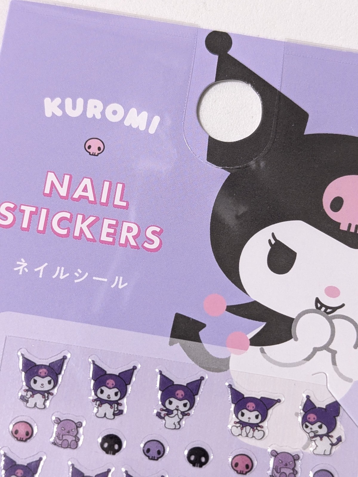 New Sanrio Kuromi Nail Art Stickers Decals Kawaii Purple Japan