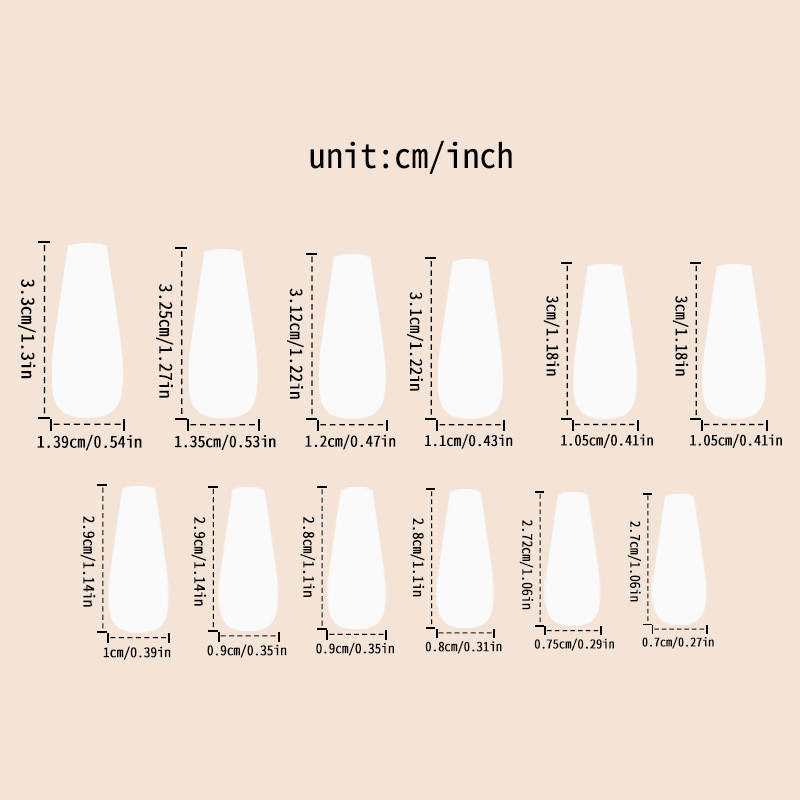 48Pcs-Milky White Nude Gradient Glossy Extra Long Coffin Daily Press on Nails