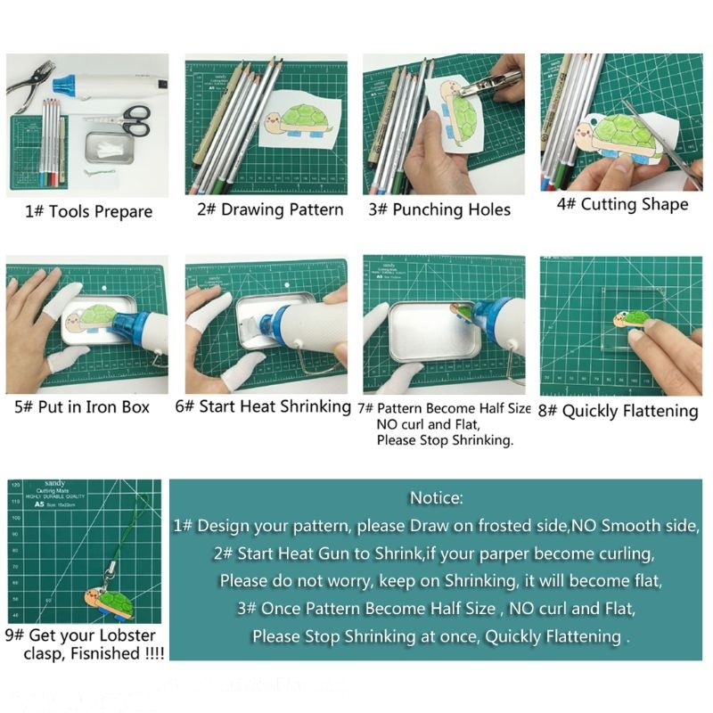 12Pcs Shrink Paper Printable Shrink Sheets Plastic Semitransparent Shrink Film