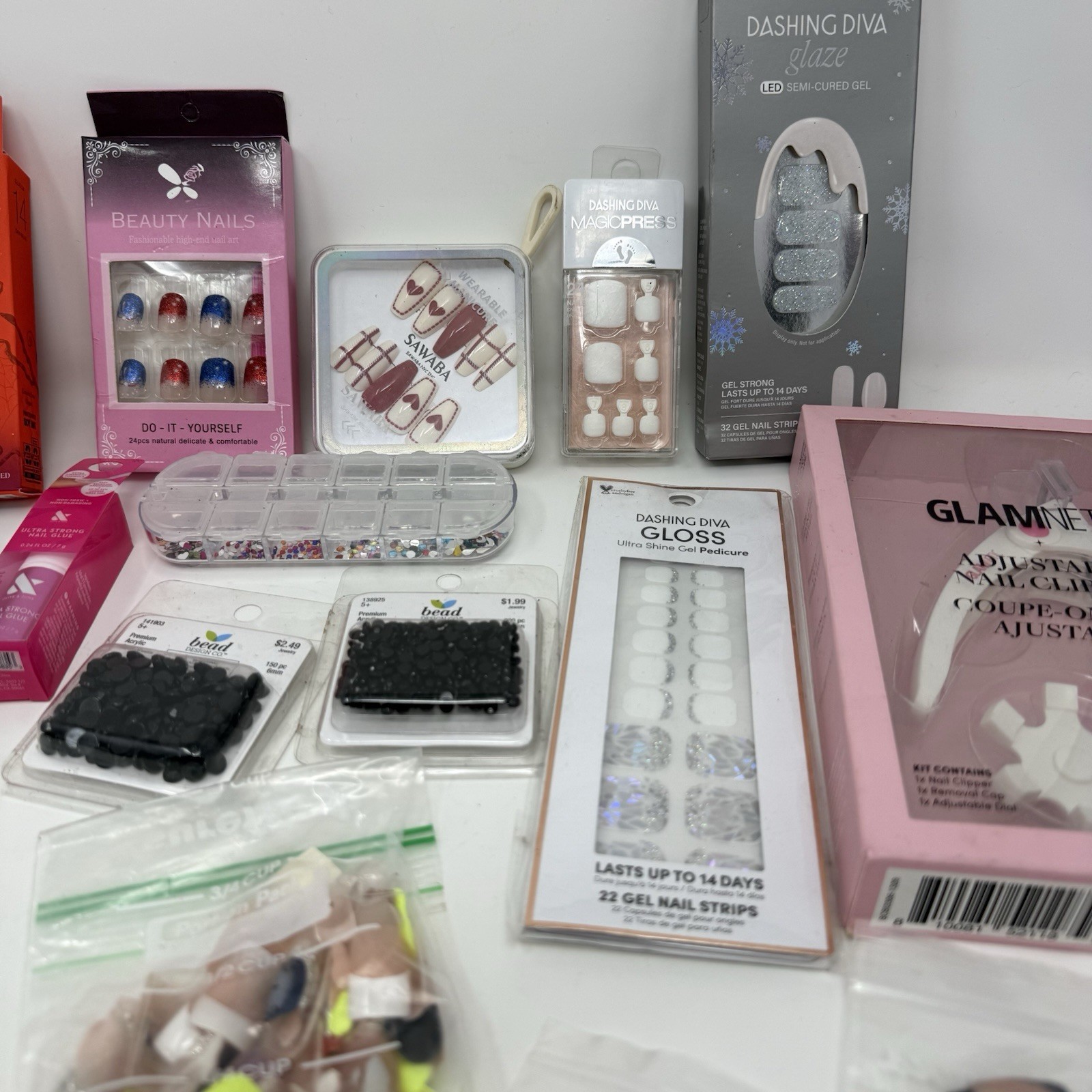 MIXED LOT OF NAIL ART ACCENTS STRIPS STICKERS