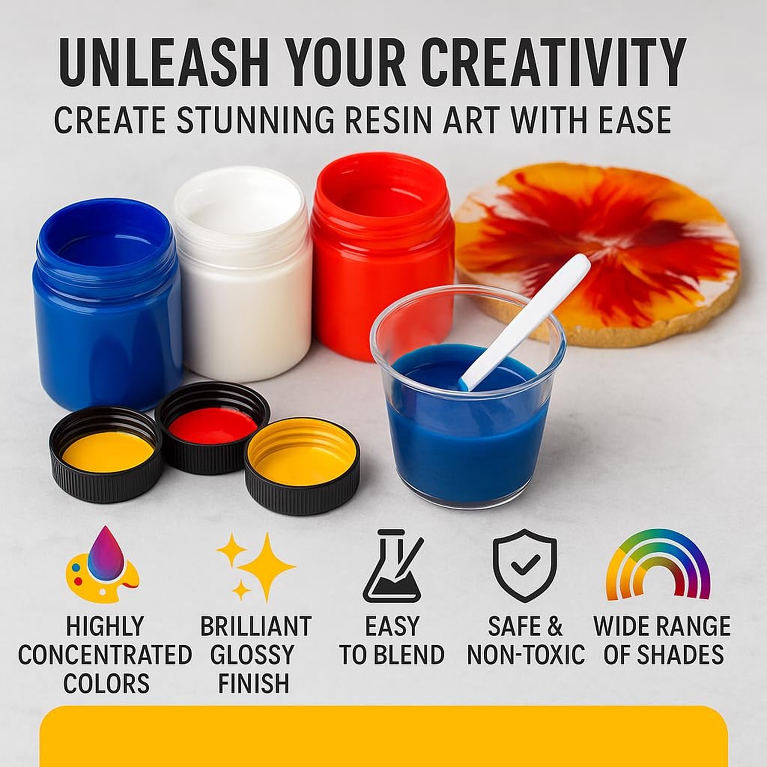 BALTIC DAY 24 Colors Epoxy Resin Pigment Paste Set – 20g Each, Highly Conc