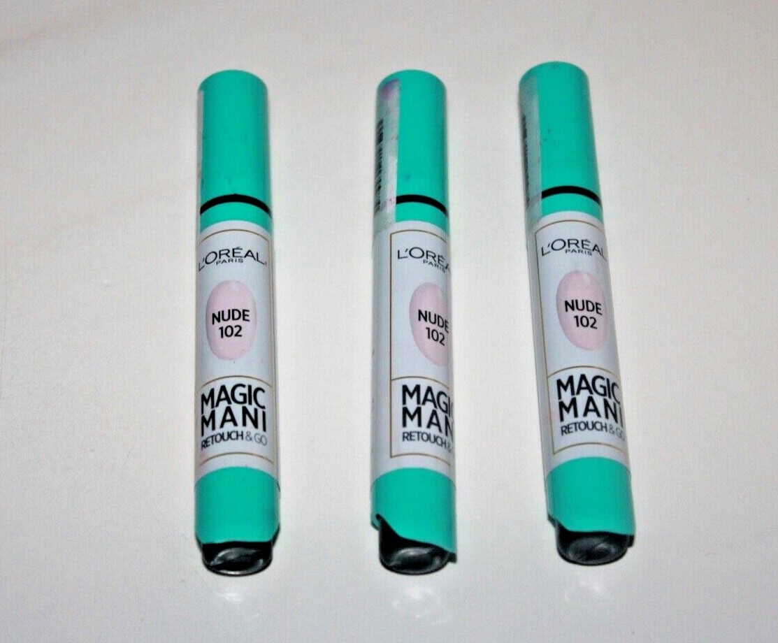 L’OREAL Magic Mani Retouch & Go #102 Nude Lot Of 3 Sealed