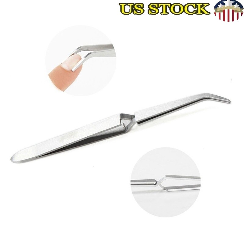 Nail Art Tweezers Stainless Steel Rhinestone Picking Tools Manicure Clip New