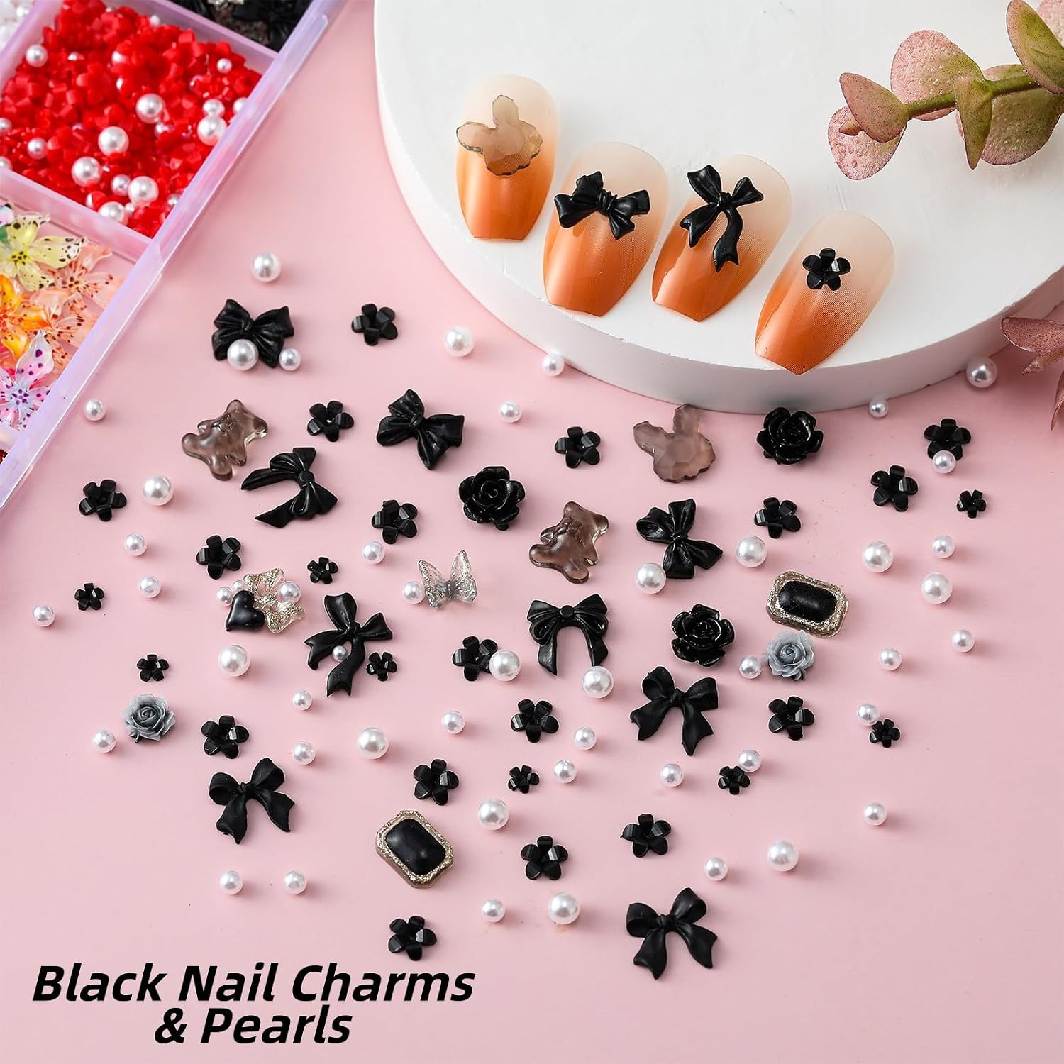 8000Pcs 3D Nail Charms and Nail Gems, Cute Nail Rhinestones Y2K for Nails