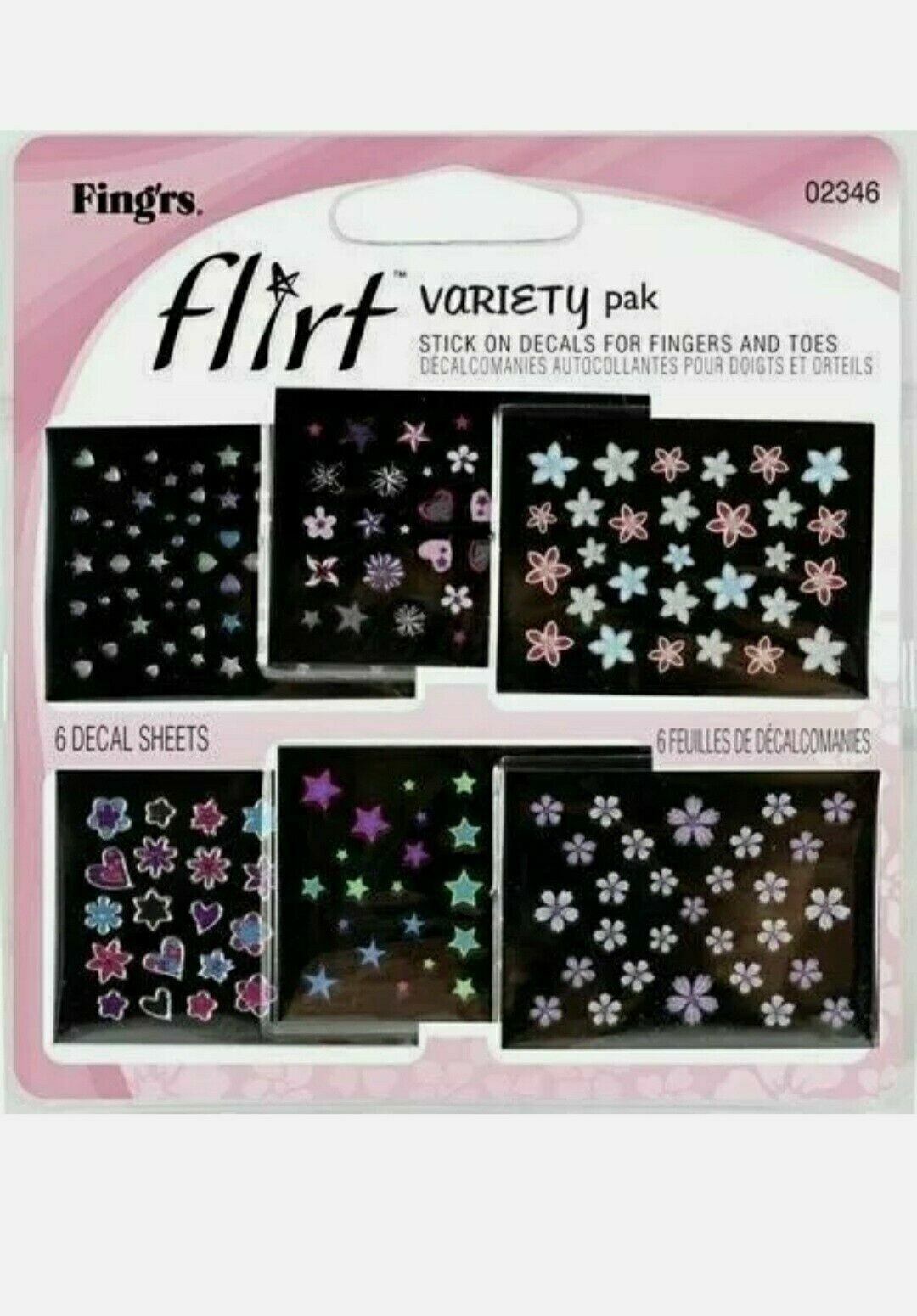Fing’rs Flirt Stick-on Decals for Fingers & Toes – Variety pack N45