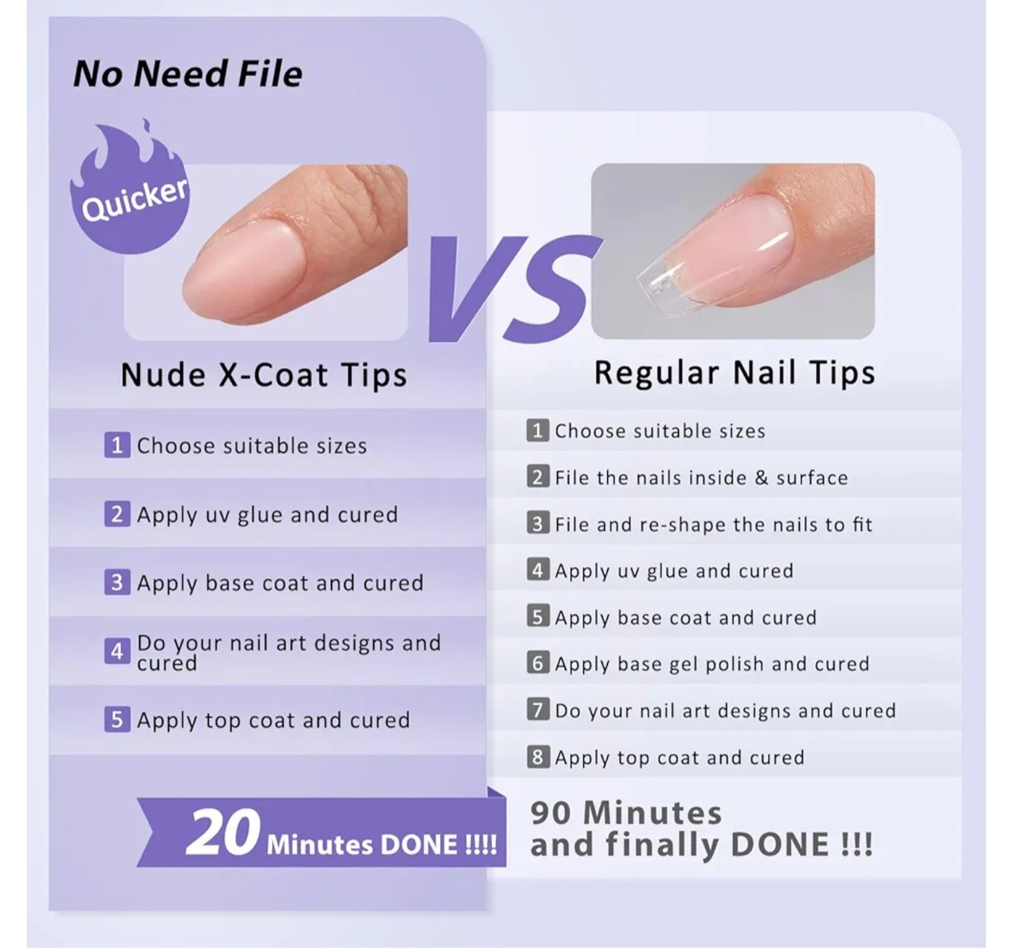160pcs Almond Plastic False Nails, Extra Short with Primer Cover B38
