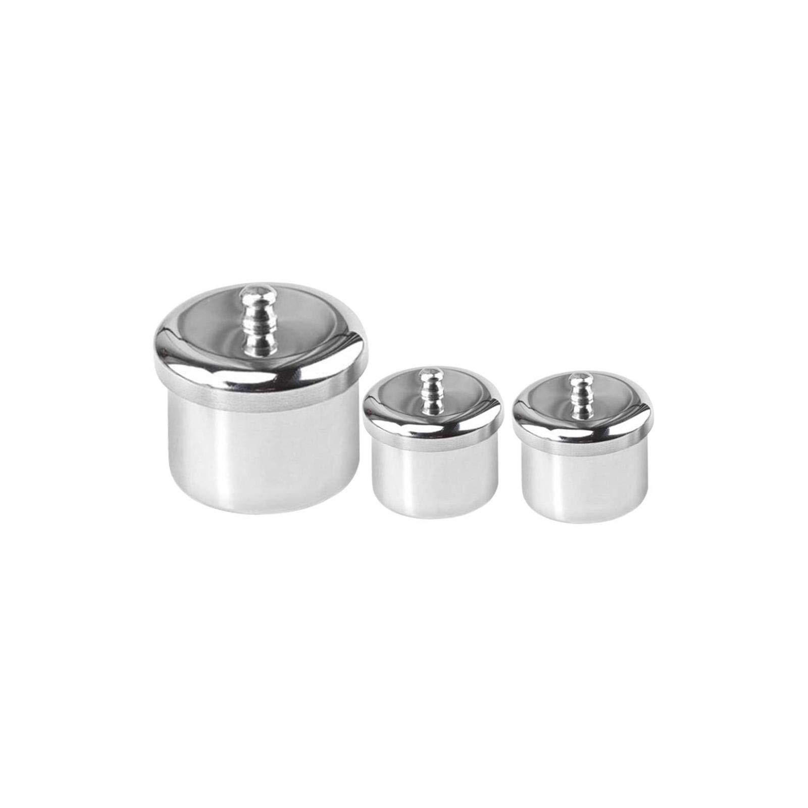 3pcs/set Nail Art Powder & Liquid Cup, Stainless Steel Acrylic as shown