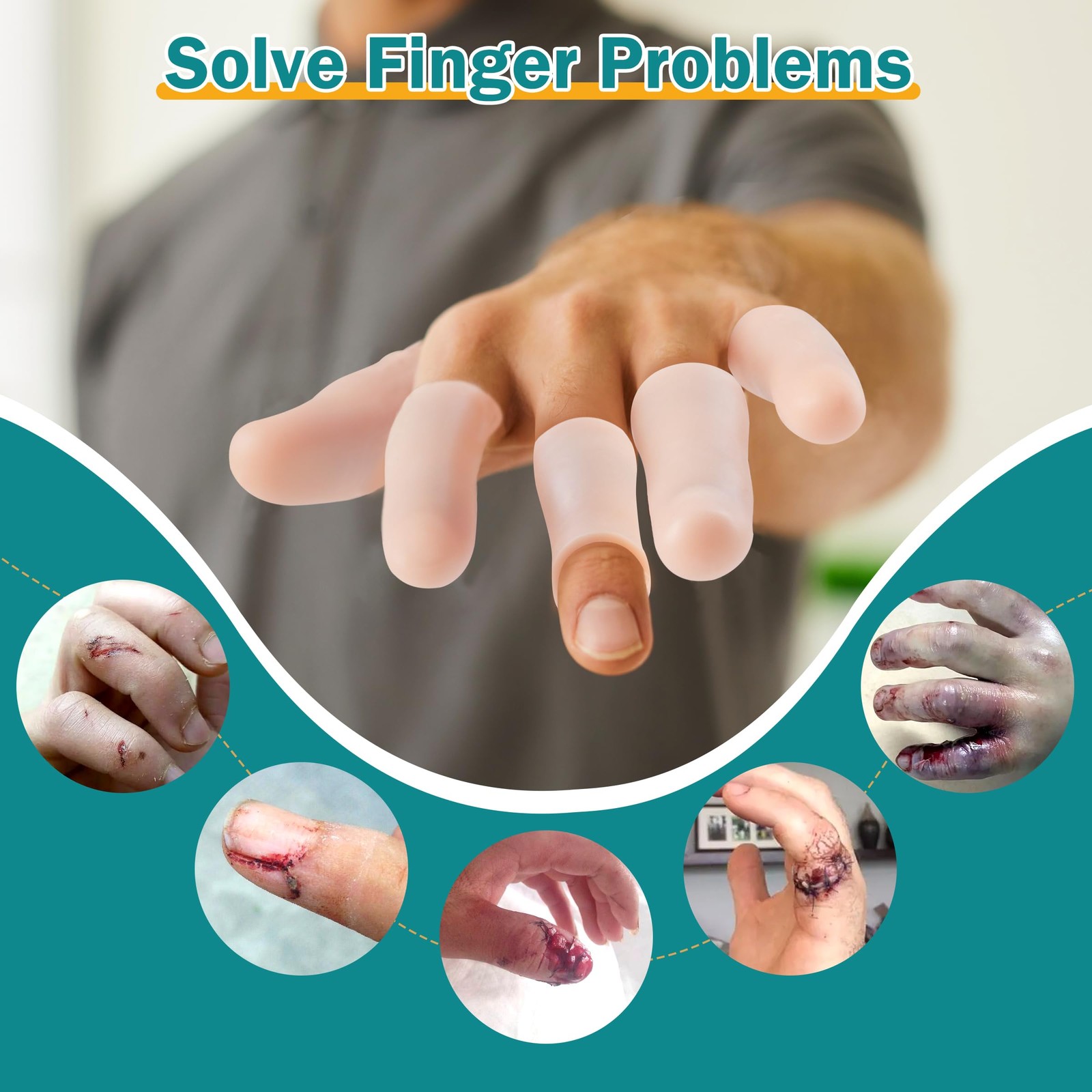 30 Pcs Gel Finger Cots, 2 Sizes Thumb Protector, Soft Finger Covers for Cuts,…