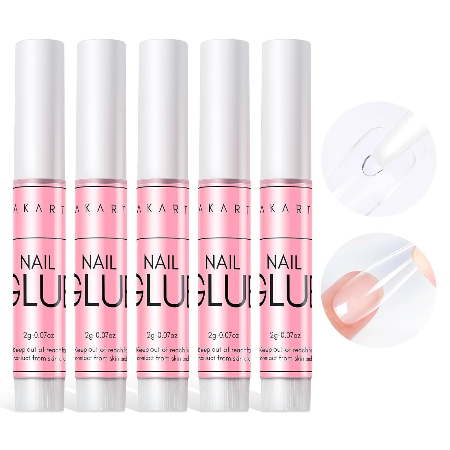 Professional-Grade Nail Glue: Quick-Dry & Easy Application for Beginners, 5x2g
