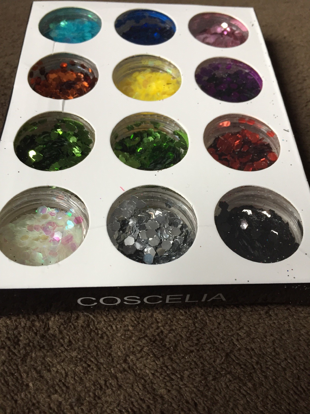 Coscelia Nail Glitter Pkg Of 12 Colors