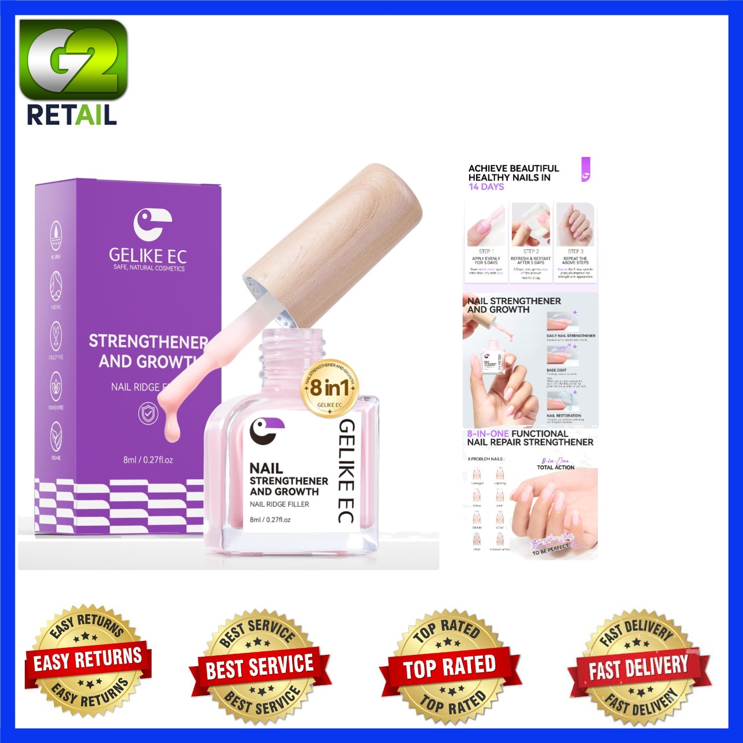 Transform Thin Nails with 8 in 1 Ridge Filler – Protein-Packed Growth Formula