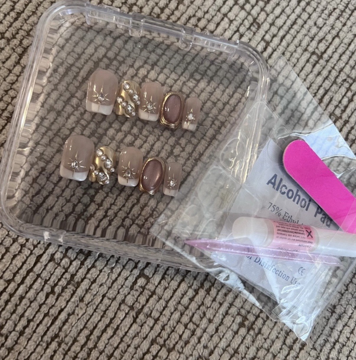 handmade women’s x-small sized reusable nails y2k coquette fairycore barbiecore
