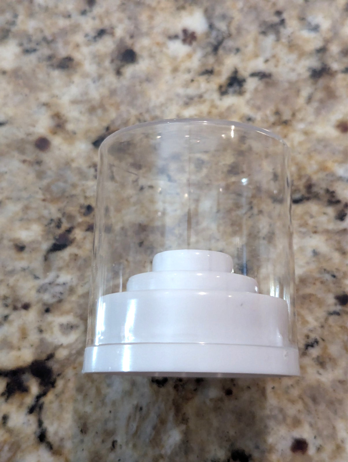 48 Hole Acrylic Nail Drill Bit Holder Cake with Clear Cover White