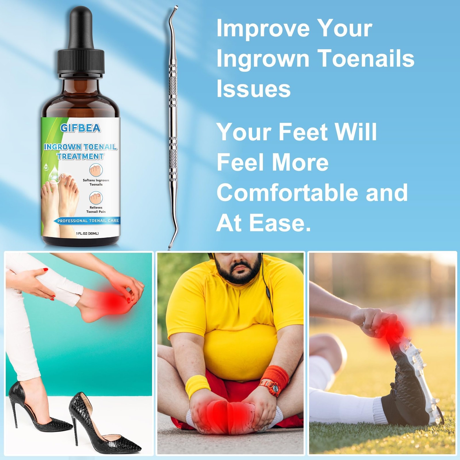 Ingrown Toenail Treatment w/Ingrown Toenail Drops Reliever & Softener,Double …