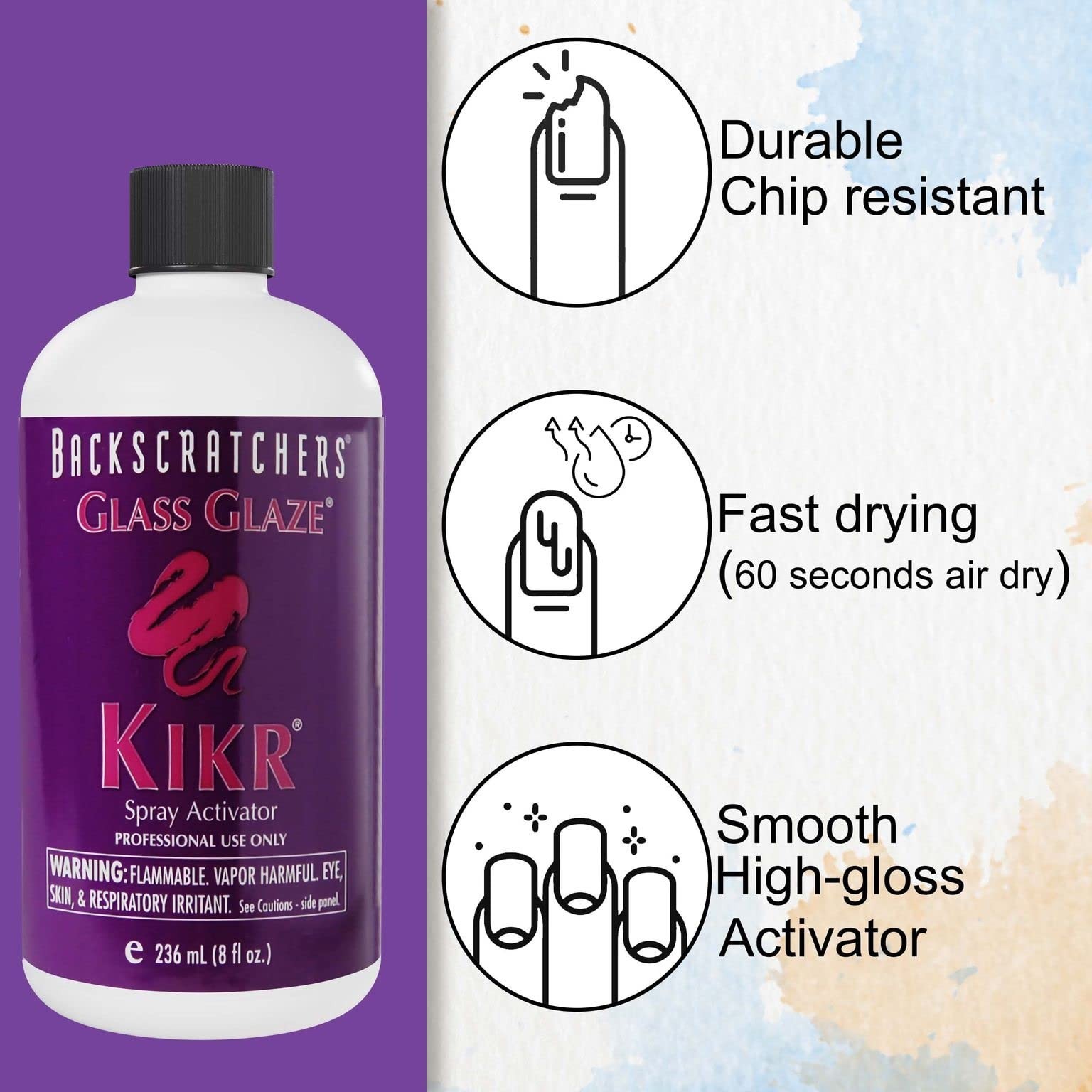 Backscratchers Extreme Glass Glaze Kikr Spray Activator – Quick Dry Nail Resi…