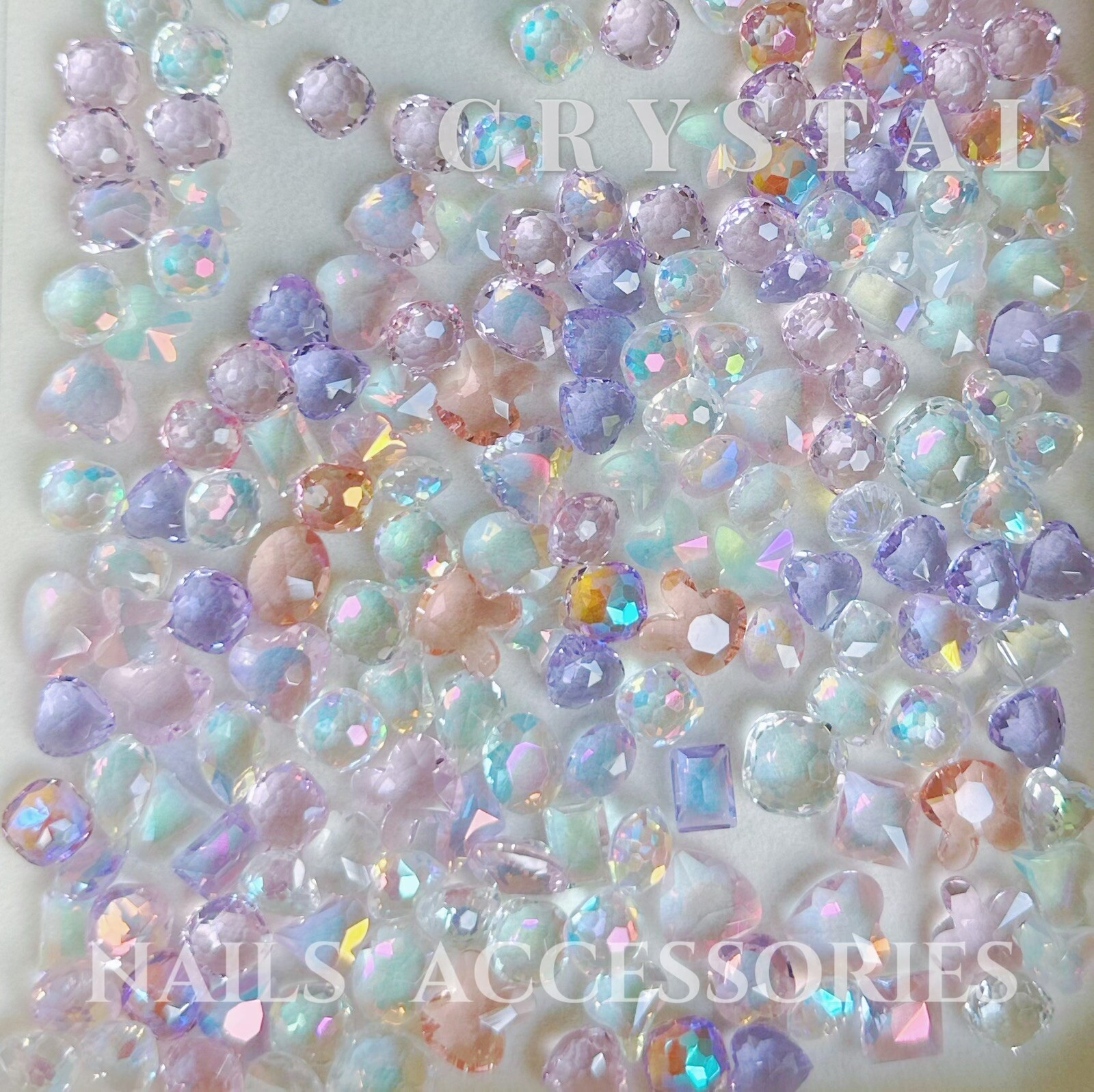 100 PCS K9 Glass Crystal Nails Accessories Rhinestone Mixed Shape Color