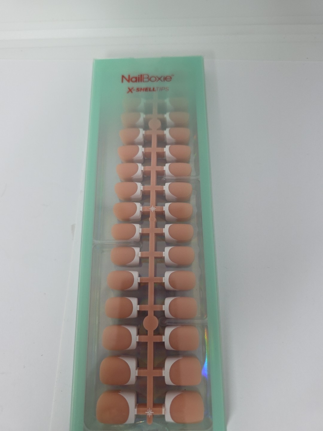MODELONES NAILBOXIE X-SHELLTIPS FRENCH GEL NAILS ALMOND 16 SIZES/156. PIECES. A