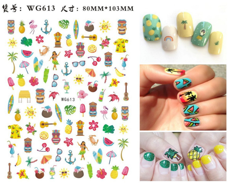 Sea Fish 3D Nail Sticker Dolphin Ocean Turtle Shell Star Mermaid Jellyfish NS35