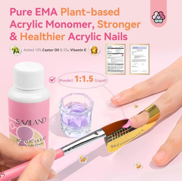 Kit De Uñas Acrilicas Completo Profesional Polvo Liquido Herramientas Acrilico