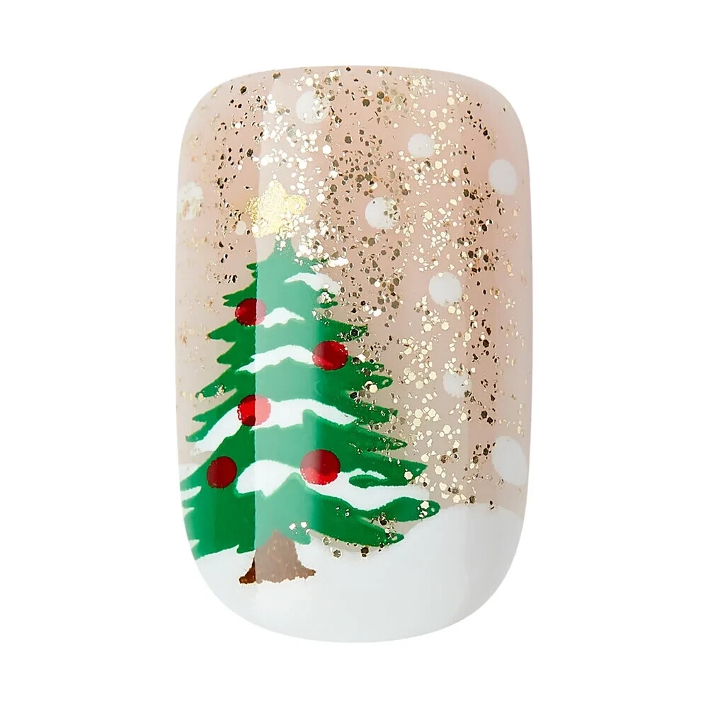KISS MARSHMALLOW Voguish Fantasy Nails~FV01YX 91180 ~ Short Sq~ Christmas Tree