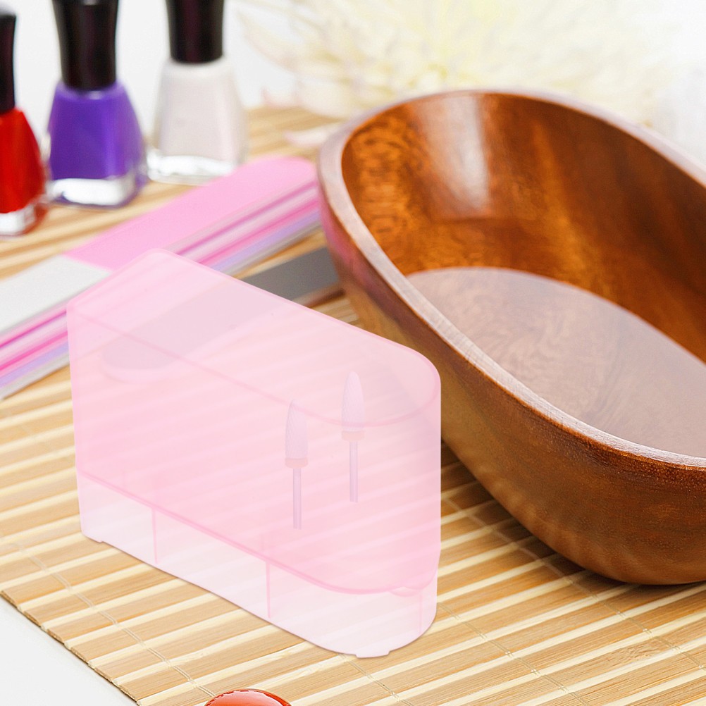 Nail Drill Bits Container Organizer Case Dustproof Grinding Heads