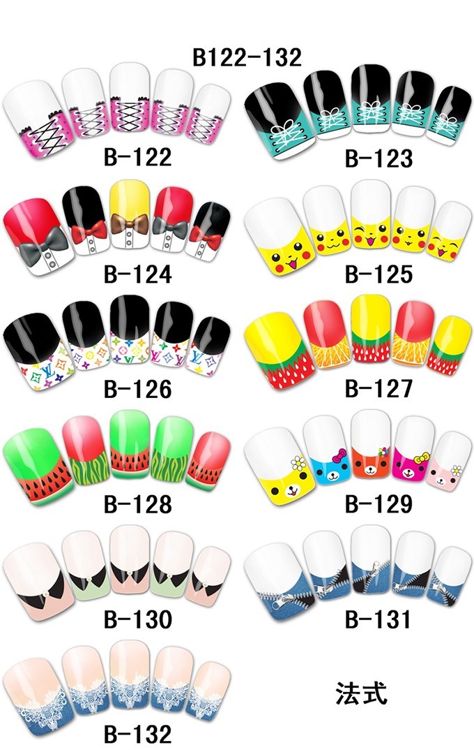 Water Transfer Feather French Manicure Nail Art Stickers Decals #B100-110