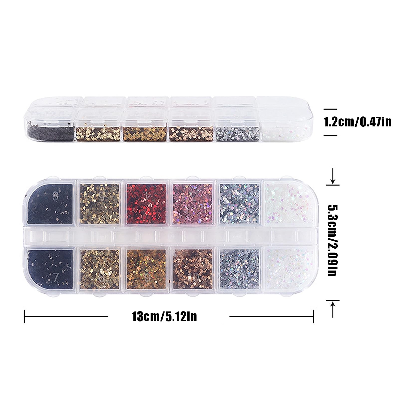 Heart Nail Art Glitter,Holographic Mini Love Heart Star Nail Art Flakes Multi…