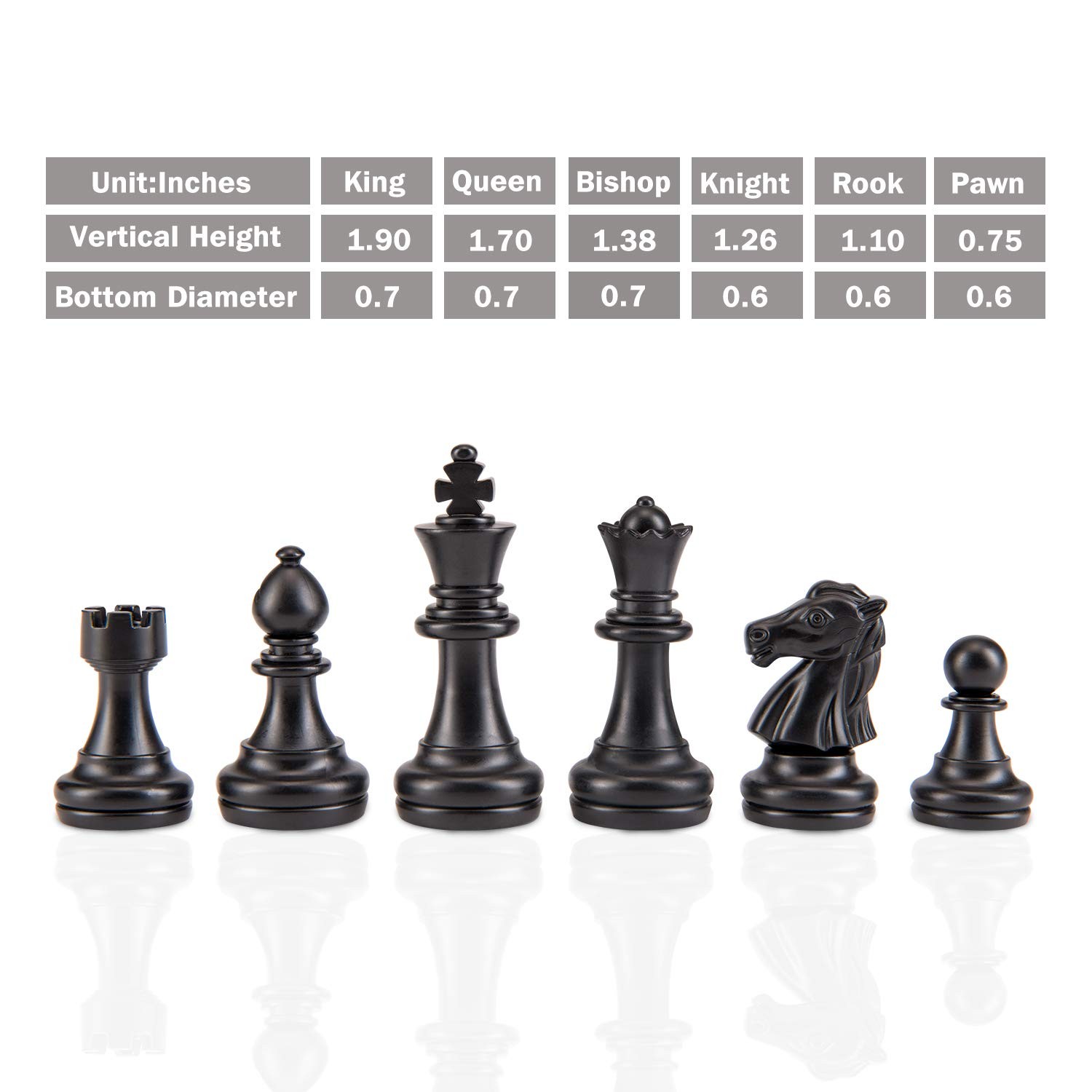 AMEROUS 10 Inches Magnetic Travel Chess Set with Folding 10 inches, Black