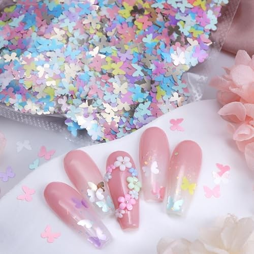 3D Nail Charms 1 Box Flower Blossom Beads Pearl Nail Rhinestones Colorful Petal