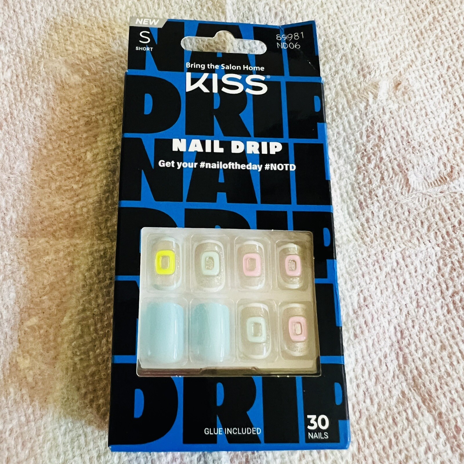Kiss Nails Gel Fantasy Glue Manicure Short 30 Count 89981 ND06 Vegan Soy Ink New