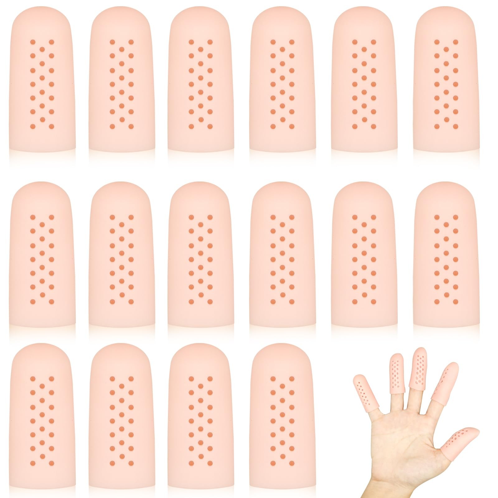 16Pcs Gel Finger Cots with Air Holes, Gel Finger Protectors Finger Covers Pro…