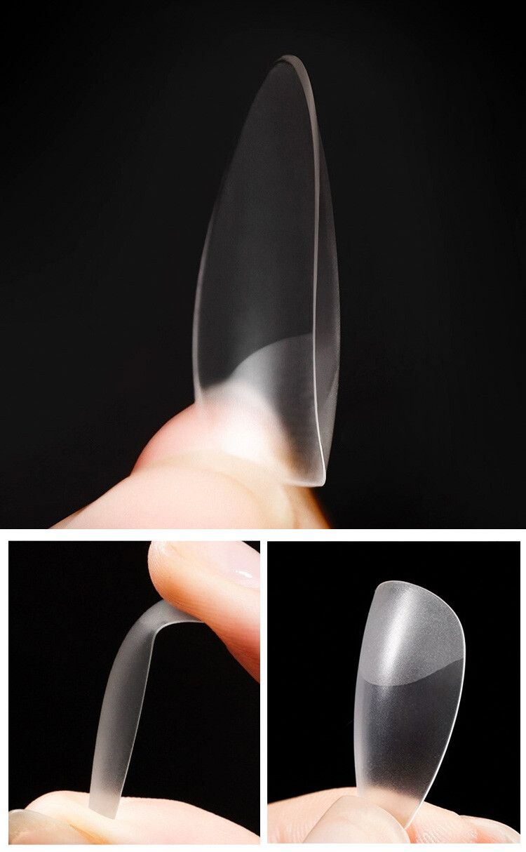 550pcs Soft Gel Tips Seamless Semi Frosted Full Cover Clear False Press On Nails