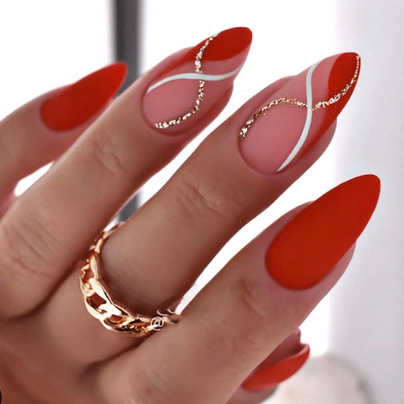 48 Vibrant Red and Pink Press in Nails, Removable and Reusable Fake Nail Art
