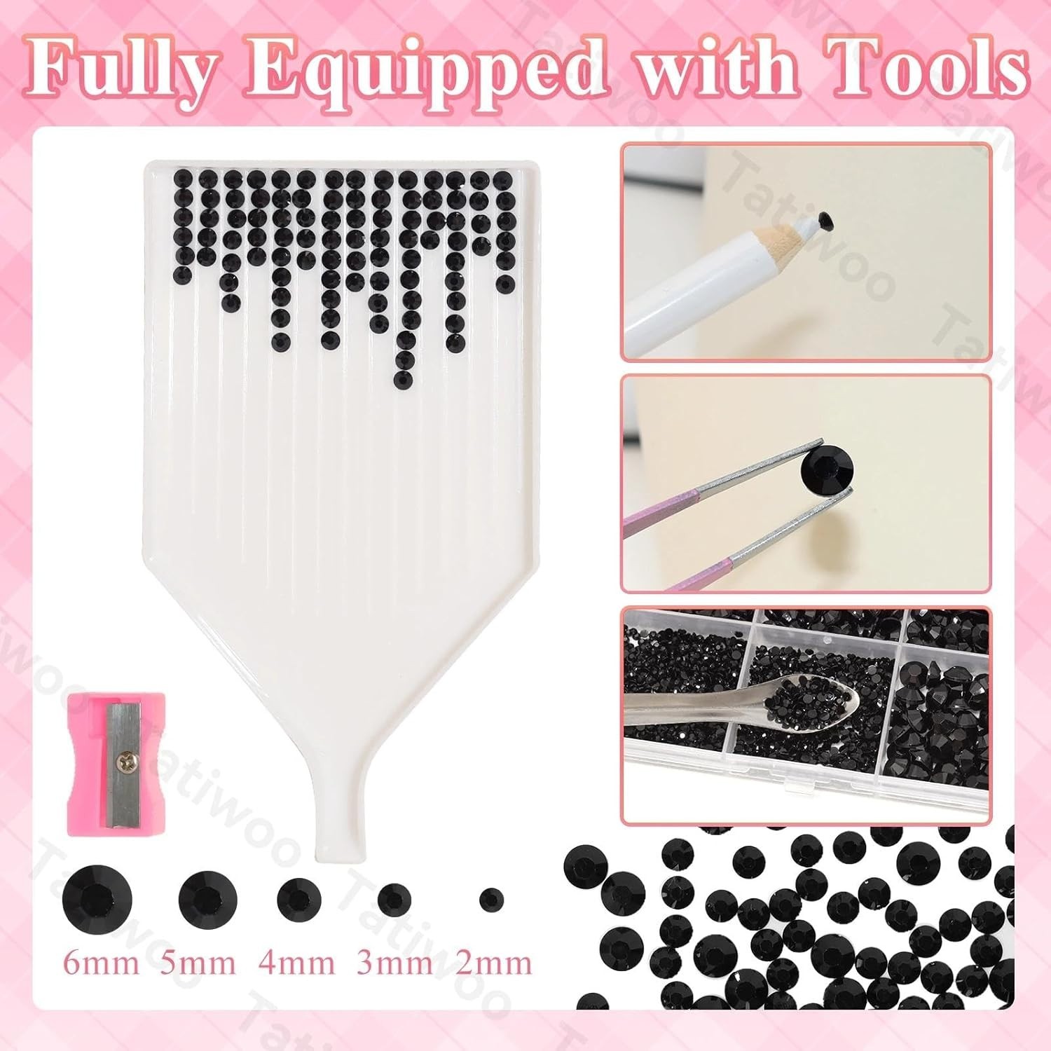 20000Pcs Black Flatback Jelly Resin Rhinestones for Bedazzling, Mix Sizes Crysta