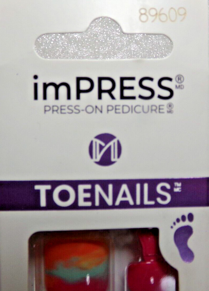 IMPRESS PEDICURE TOENAILS Pink Yellow, Blue Stargazing