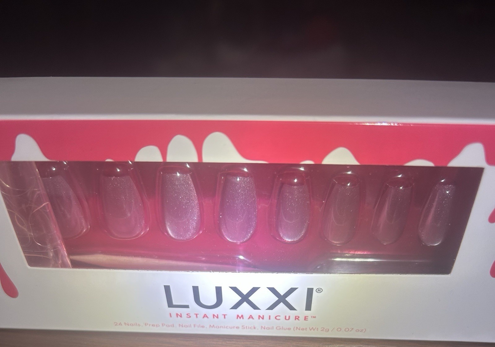 LUXXI Press-On Nails. Lot Of 4. Glue Included. Coffin