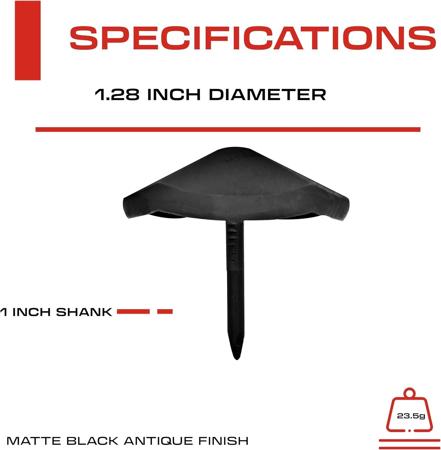 50 Pack 1.25 Inch Hammered Pyramid Black Iron Clavos – Elegant Decorative Nails