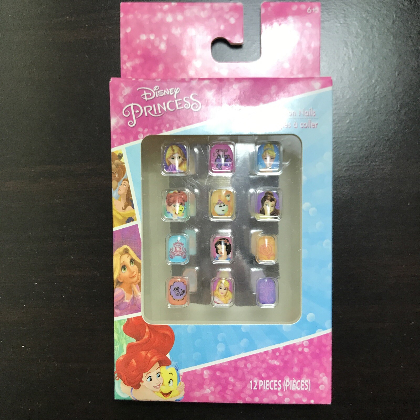 DISNEY PRINCESS GIRLS 12 PIECE PRESS-ON NAIL SET – NEW IN BOX