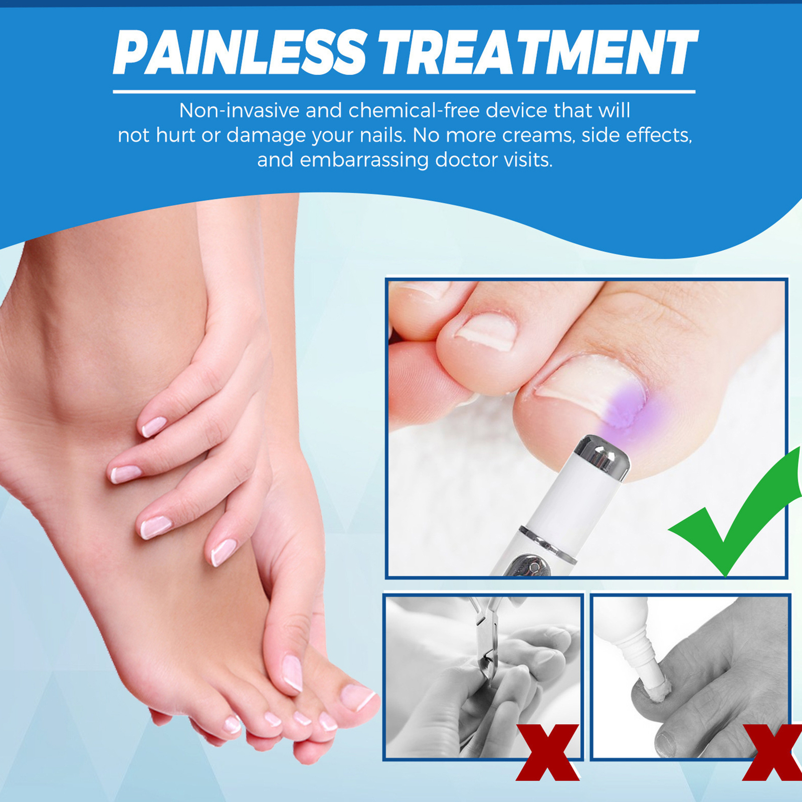 Nail Repair Pen Blue Light Fingernail Revive Pen Fingernail Repairing Device