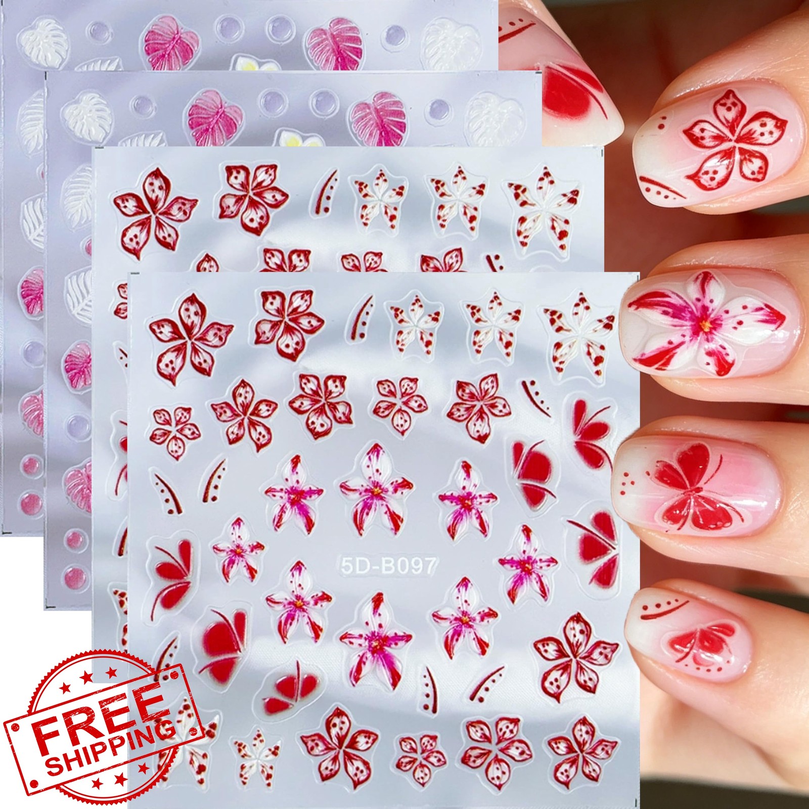 Aoustratum Spring Summer Flowers Nail Art Stickers Style03