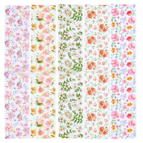 10 Rolls Flower Nail Foil for Nail Art Colorful Spring flower nail stickers-2